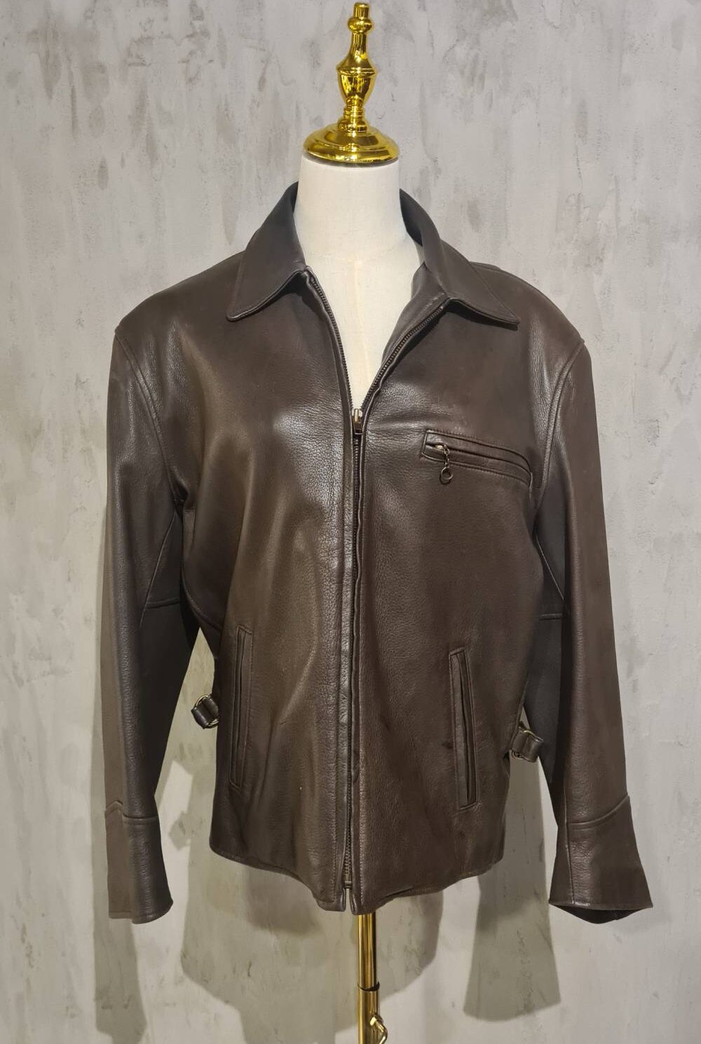 Chaqueta cuero café BURBERRY Talla S