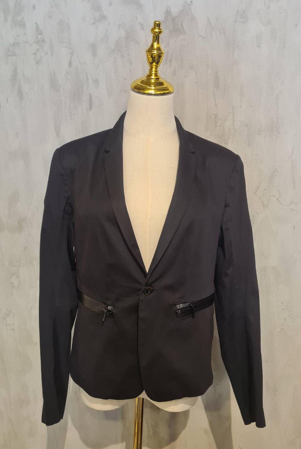 Chaqueta negra con imitación cuero G STAR WOMEN Talla 40