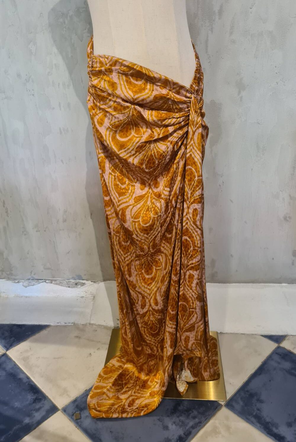 Falda satinado naranja PADOVA