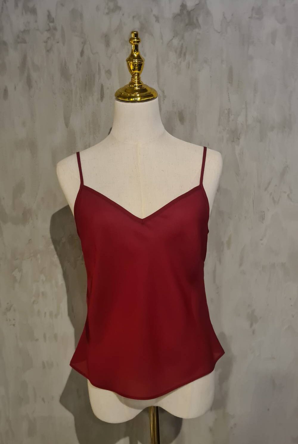 Top rojo transparente
